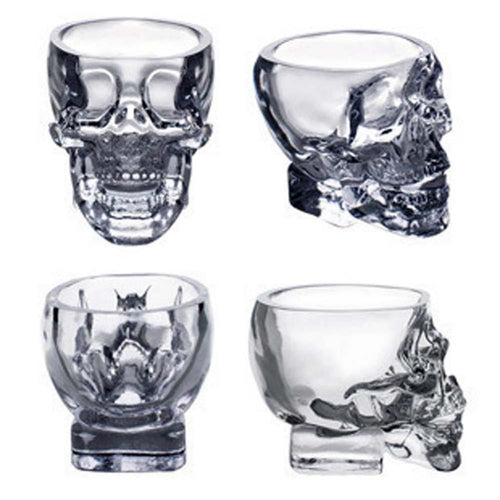4pcs/set Transparent Crystal Skull Head Shot Glass